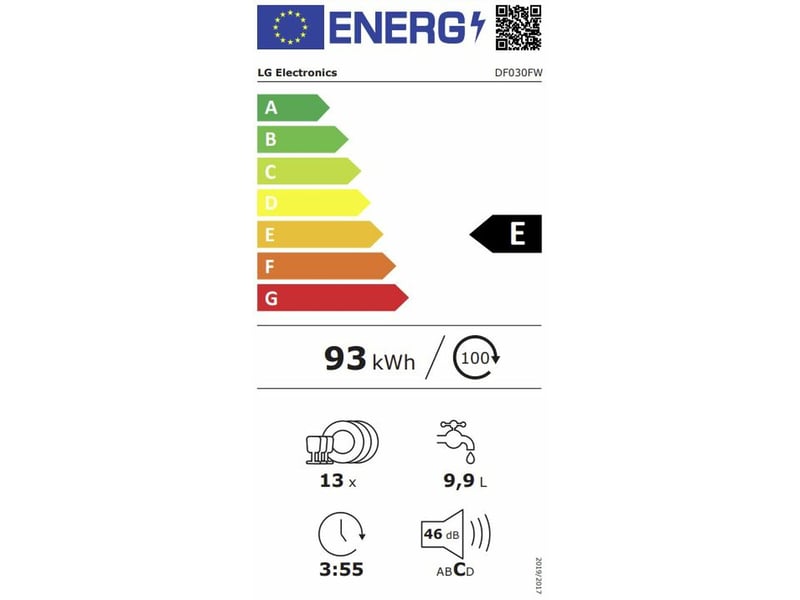 Lave-vaisselle lg df030fw.abwqgbl blanc 60 cm  - Conforama C