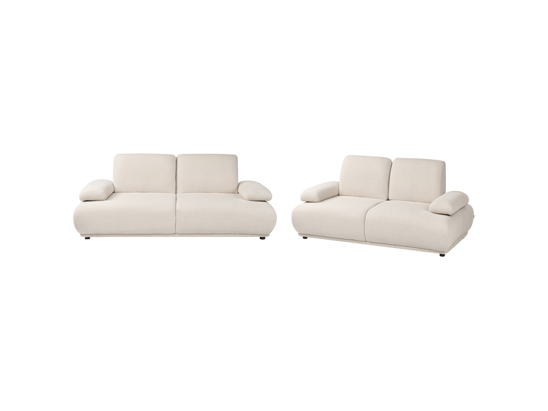  Ensemble de salon 5 places nacka bouclé beige  - Conforama D