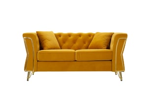 Canapé droit fixe <strong></strong> <strong></strong> 1 place Tissu jaune