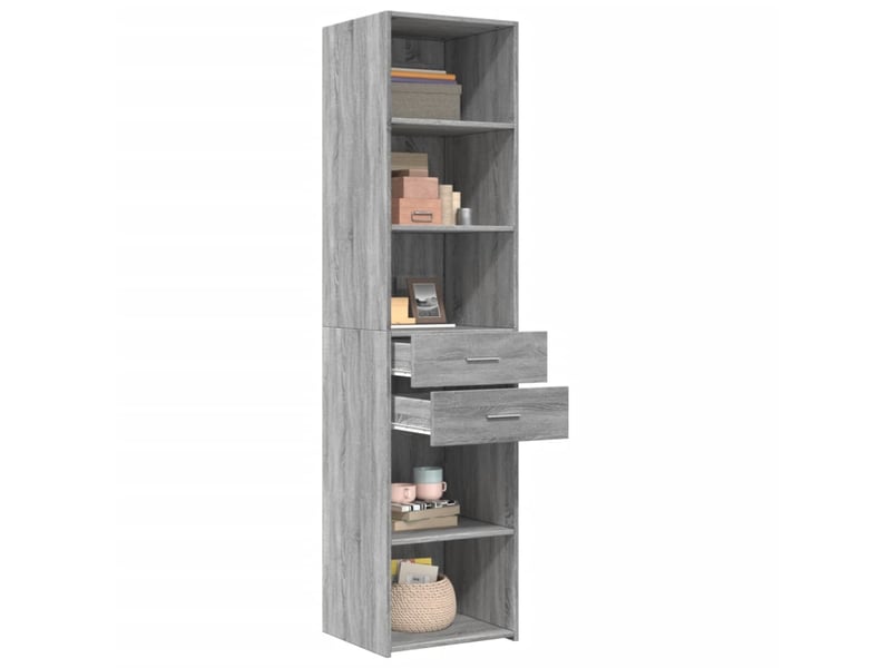  Buffet haut - bahut - meuble de rangement sonoma gris 45x42,5x185 cm bois d'ingénierie  - Conforama C