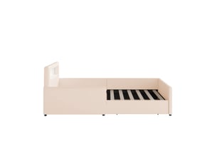 Lit coffre 90x200 cm ZOVIRA coloris beige
