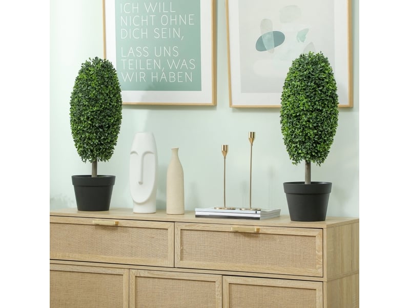  Lot de 2 plantes artificielles 17,5x17,5x60 cm résistantes aux uv vert  - Conforama B