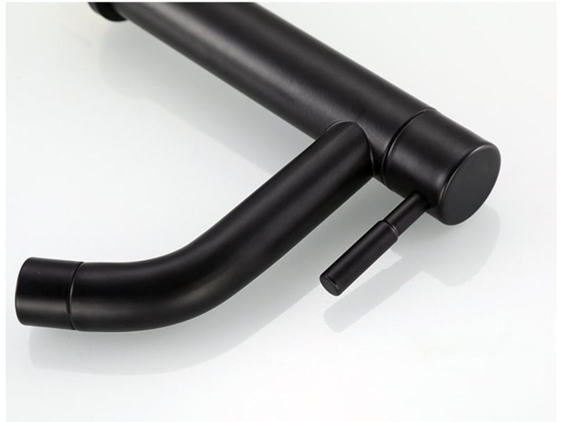  Robinet de lavabo noir mat en acier inoxydable sans plomb, monocommande monotrou 18*11cm Washbasin faucet - Conforama D