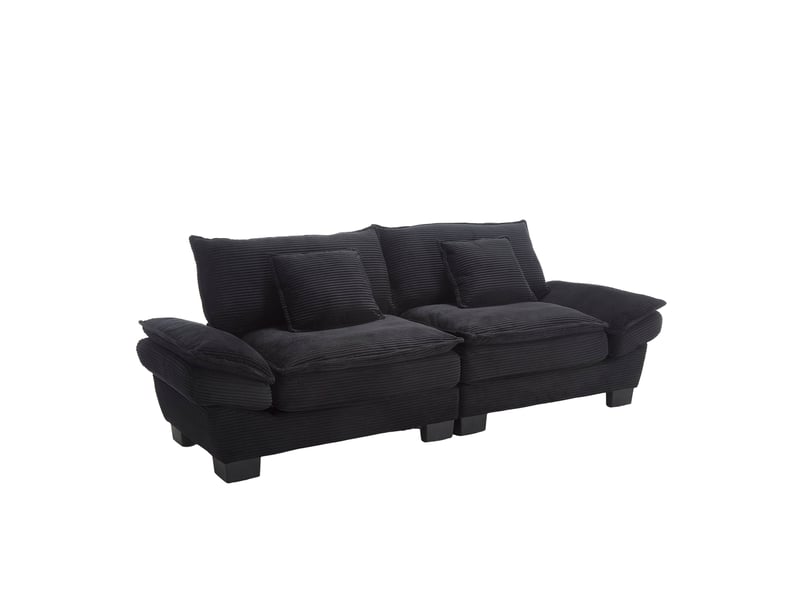 Canapé 2 places, canapé de salon – pour bureau, pour salon, noir, pour chambre - Conforama B