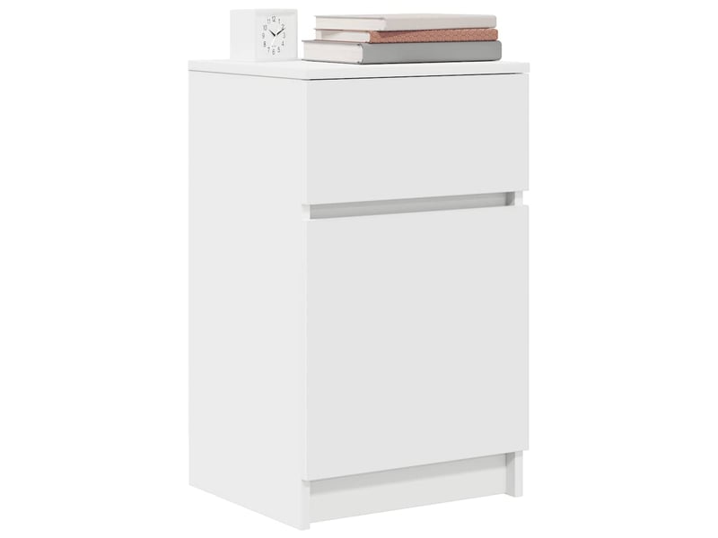  Table de chevet - cabinet de chevet - table de nuit blanc 39x35x65 cm bois d’ingénierie  - Conforama C