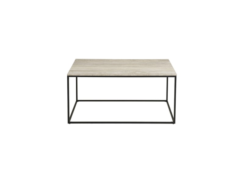 Chic- table basse décor travertin et métal 90x60 cm  - Conforama A