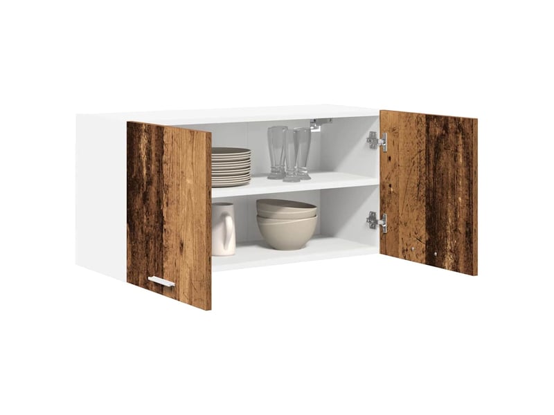  Meuble de rangement cuisine, armoire suspendue bois ancien 80x31x40cm bois d'ingénierie  - Conforama C
