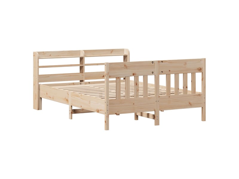  Lit double- lit adulte -  cadre de lit sans matelas 150x200 cm bois de pin massif  - Conforama B