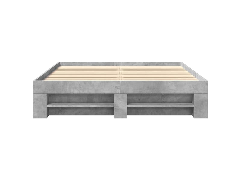 Lit double- lit adulte -  cadre de lit sans matelas gris béton 160x200 cm bois ingénierie  - Conforama D