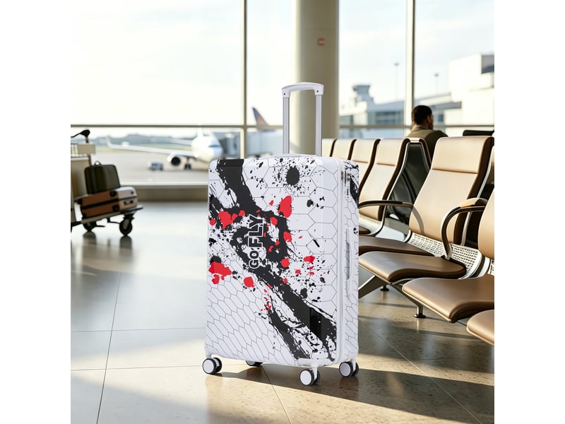  Valise rigide,28 pouces 50.5x29x76.5 cm,à roulettes 360°,polycarbonate,noir  - Conforama B