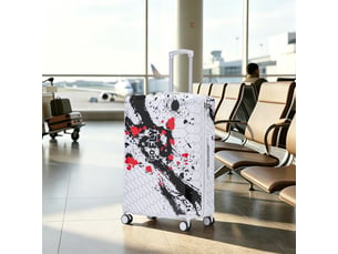 Valise rigide,28 pouces 50.5x29x76.5 cm,à roulettes 360°,polycarbonate,noir