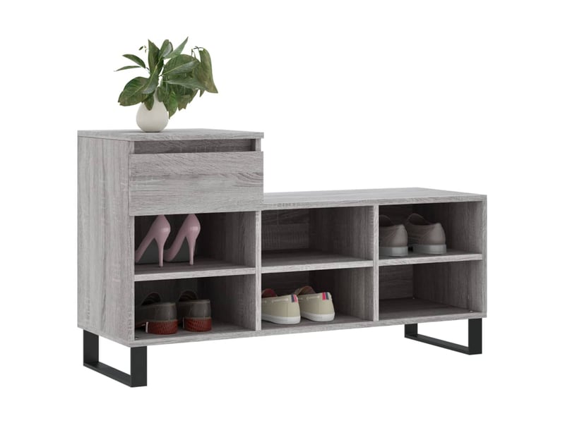  Armoire à chaussures sonoma gris 102x36x60 cm bois d'ingénierie shl8966  - Conforama C