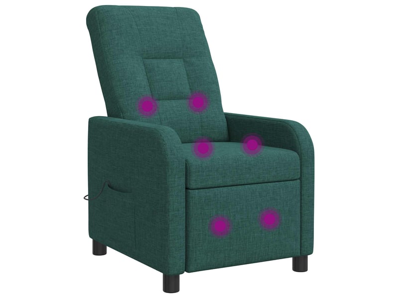  Vidaxl fauteuil de massage inclinable vert foncé tissu  - Conforama A