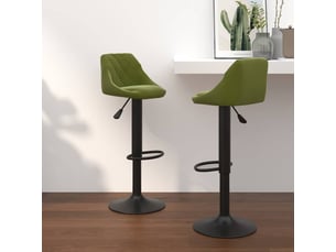 Lot de 2 tabouret de bar, chaise de bar vert clair velours shl65698