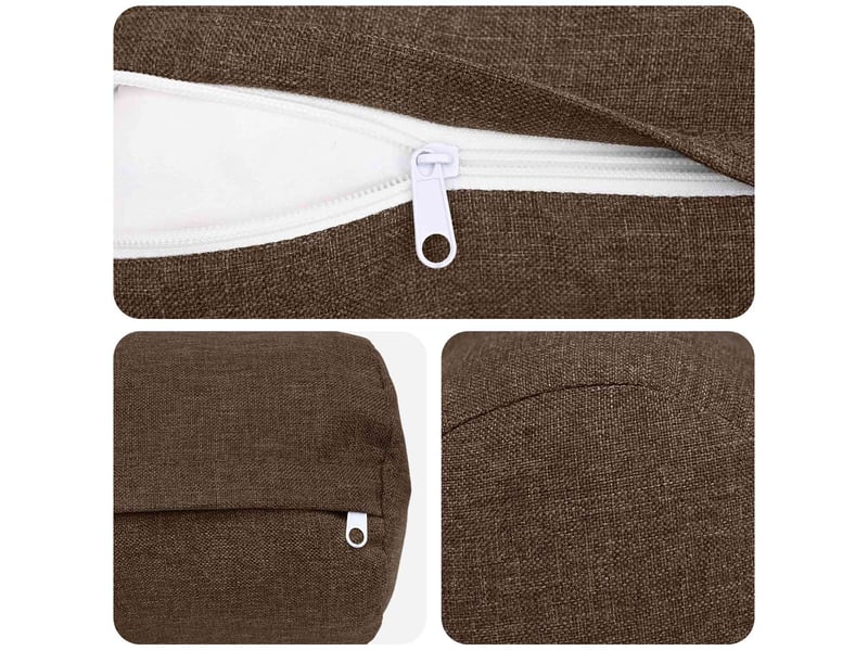  Lot de 6 coussins avec oreiller, coussins décoratifs heerlen marron tissu cf50720  - Conforama E