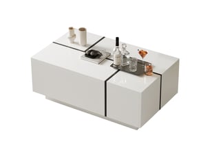 Table basse carré(e) coloris bicolore <strong>KORFEE</strong> <strong></strong> - 60 cmx100 cm