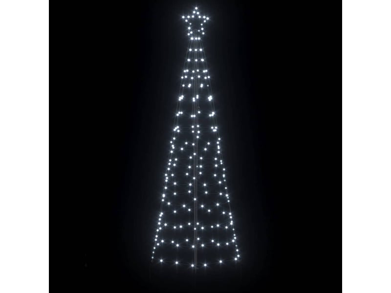  Sapin de noël - arbre de noël led avec piquets au sol blanc froid 250 cm fer  - Conforama D