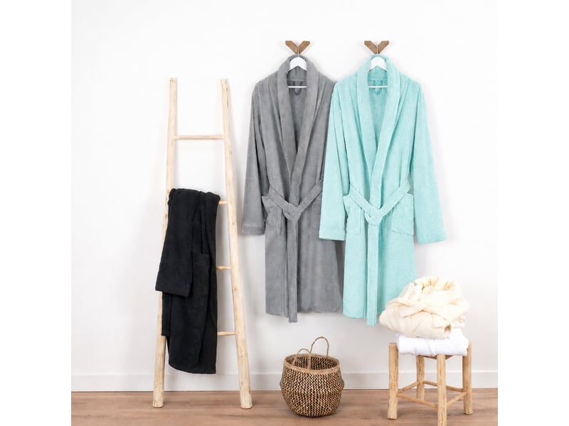Peignoir coton éponge col chale éponge premium - Conforama D
