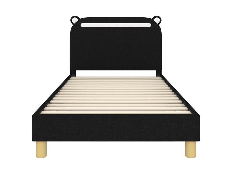  Cadre de lit pour enfants - lit jeune avec tête de lit noir 90 x 190 cm  - Conforama E