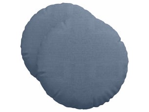 Lot de 2 coussins de siège, coussins décoratifs tissu en velours côtelé bleu ø50 x 19 cm cf59789