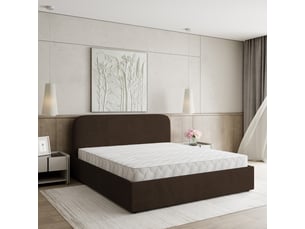 Lit coffre 200x200 cm <strong>MASSENO</strong> <strong></strong> coloris marron
