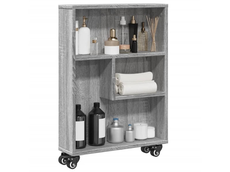  Chariot de rangement étroit sonoma gris bois d'ingénierie  - Conforama B