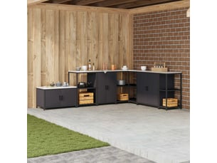 Meuble de rangement de cuisine hattem noir 60x50x92cm