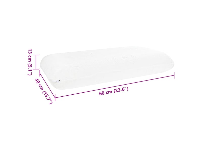  Oreiller, coussin de sommeil 60 x 40 x 13 cm moyen blanc cf55925  - Conforama E