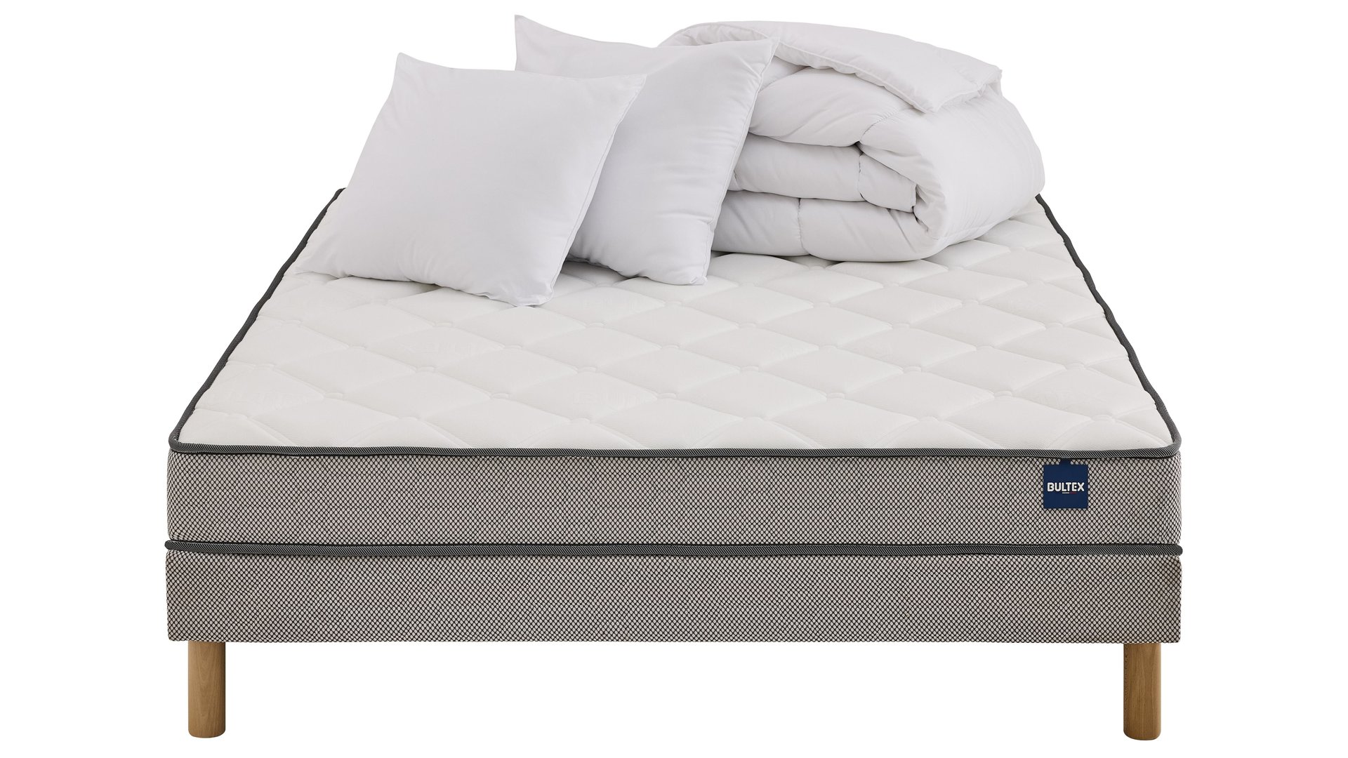 BULTEX Matelas + sommier Mousse 160x200 cm BULTEX PRIME QUATUOR blanc 14 Conforama