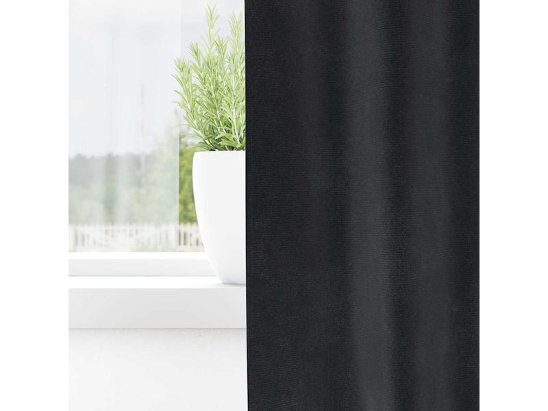 Lot de 2 rideaux, rideaux de fenêtre gris foncé 140 x 175 cm velours cf44064 - Conforama C
