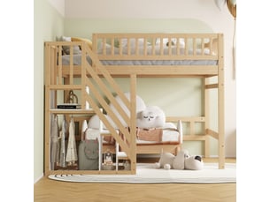 Lit mezzanine 140x200 cm <strong></strong> <strong></strong> coloris naturel