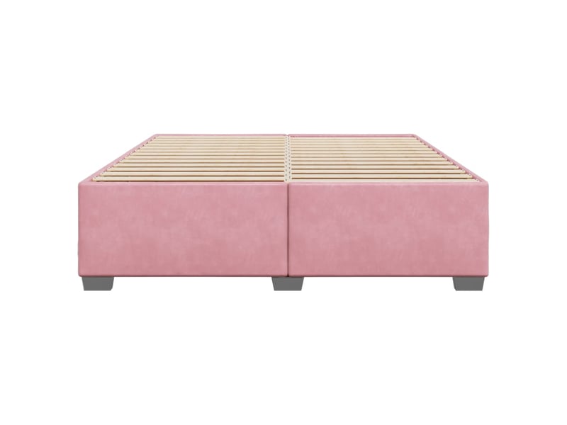  Lit double- lit adulte -  cadre de lit sans matelas rose 200x200 cm velours  - Conforama C
