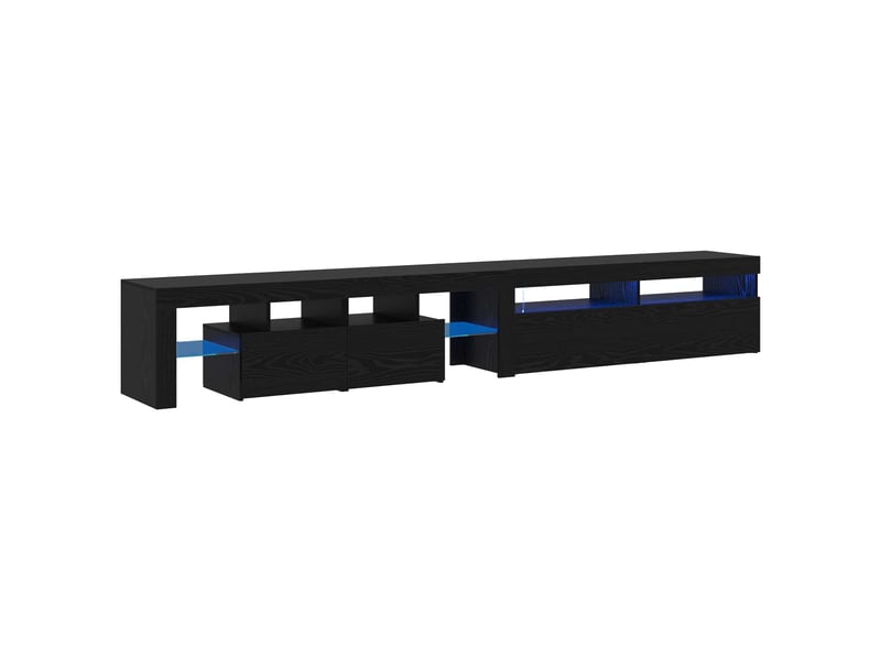  Meuble tv - banc tv - meuble de rangement 2 pcs chêne noir bois d'ingénierie  - Conforama A