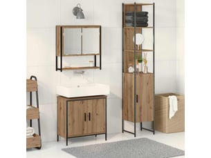 Ensemble de mobilier de salle de bain 3 pièces marron cf64480