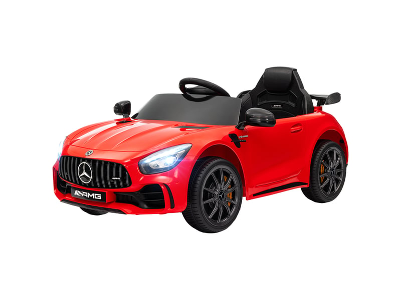 Voiture électrique pour enfants de 3 à 6 ans mercedes-amg gtr avec 2 moteurs et télécommande, vitesse de 3 à 5 kmh, rouge  - Conforama B
