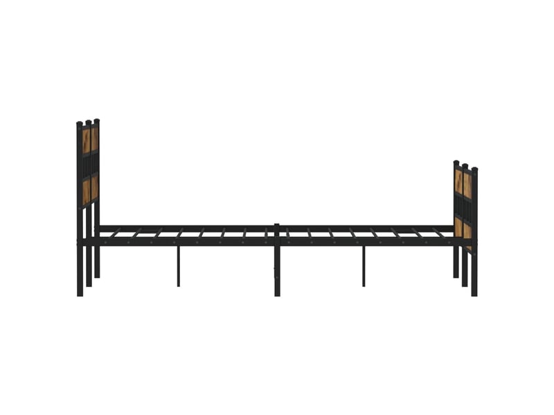  Lit double- lit adulte -  cadre de lit en métal sans matelas chêne fumé 120x190 cm  - Conforama D