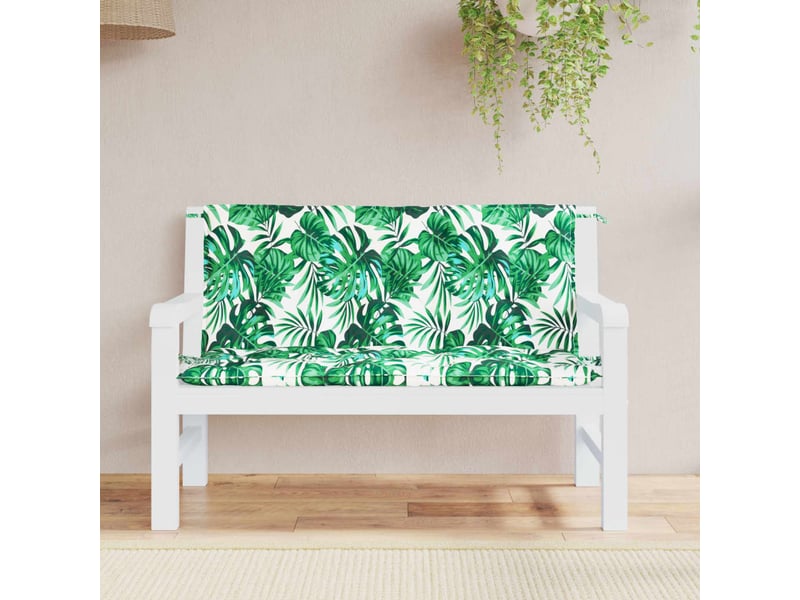 Lot de 2 coussins de banc de jardin, coussins d'assise motif de feuilles cf58665 - Conforama B