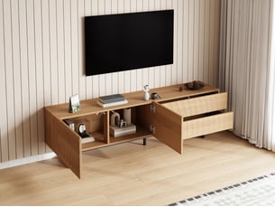 Meuble tv coloris naturel 180 cm <strong></strong>  <strong></strong>