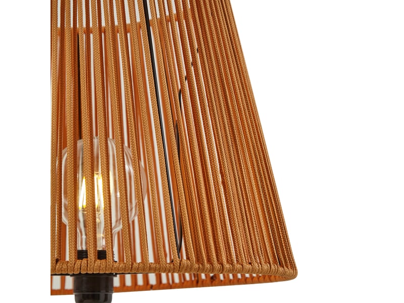 Lampadaire d'extérieur noir avec abat-jour en corde orange ip44 - virginia jayla  - Conforama B