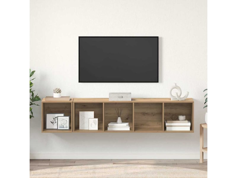  Ensemble de meubles tv 2 pcs chêne artisanal bois d'ingénierie  - Conforama D