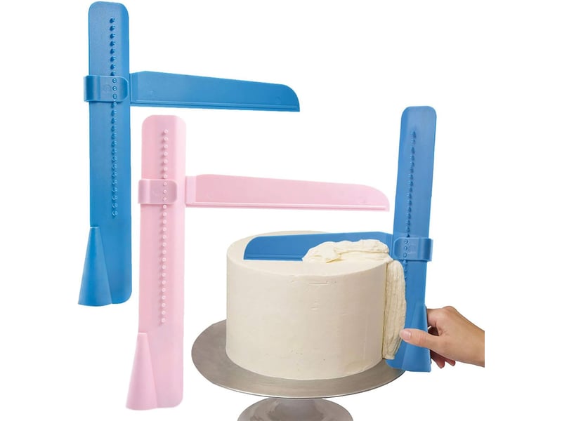  Ensemble de 2 spatules à gâteau pour appliquer le glaçage, outils de décoration réglables, crème, plastique, spatule, fondant, lisseur à gâteau GTR06126 - Conforama A