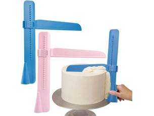 Ensemble de 2 spatules à gâteau pour appliquer le glaçage, outils de décoration réglables, crème, plastique, spatule, fondant, lisseur à gâteau
