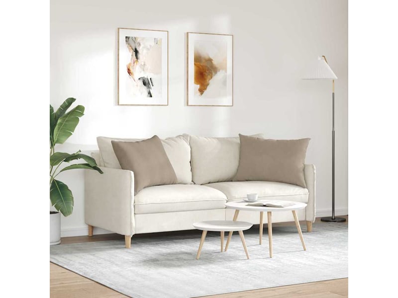 Lot de 2 coussins de canapé, coussins décoratifs tissu taupe 70 x 50 cm cf58966 - Conforama D