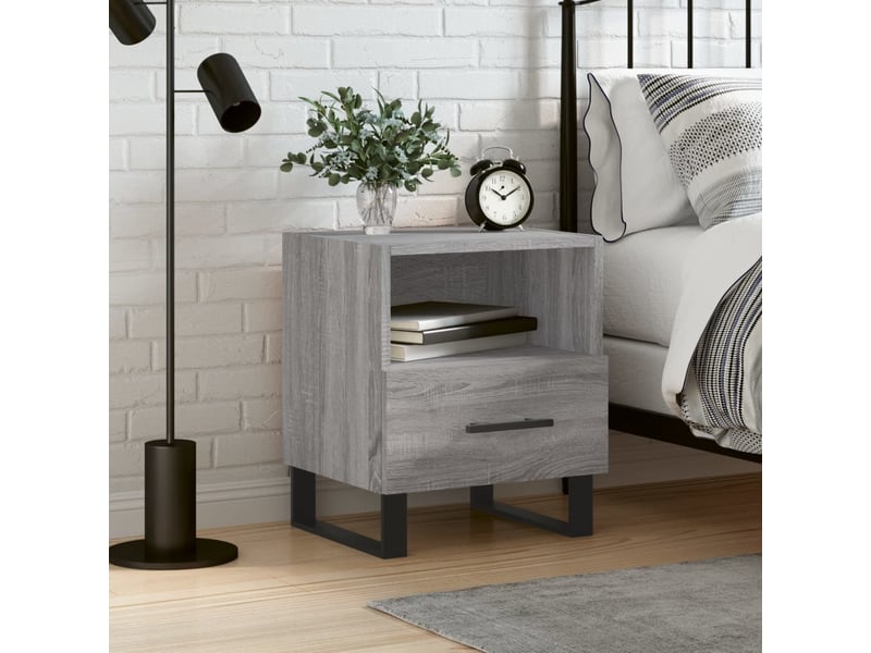  Table de chevet sonoma gris 40x35x47,5 cm bois d’ingénierie  - Conforama B
