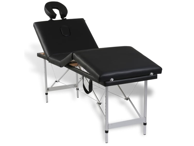  Table pliable de massage 4 zones avec cadre en inox noir 02_0001890  - Conforama B