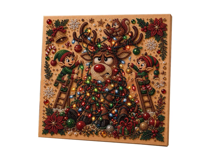  Kit diamond painting perles de noël pour adultes – art mural diy, décoration maison et cadeau-style a  - Conforama C