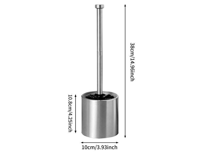  Brosse wc en acier inoxydable et verre – argenté et noir  - Conforama B