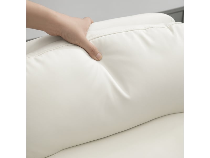  Fauteuil de bureau blanc en cuir régénéré, inclinable et réglable en hauteur avec repose-pieds confortable  - Conforama E