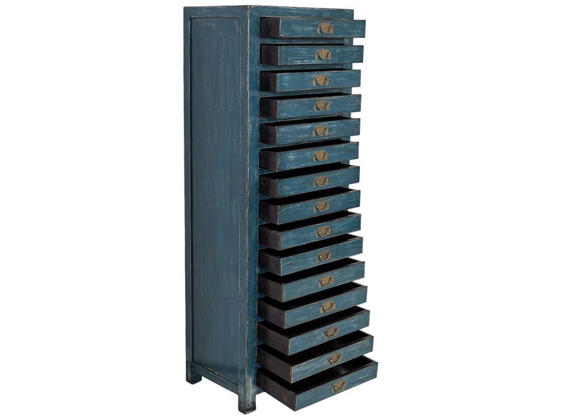  Commode en bois bleu 60x40x164 cm h  - Conforama E
