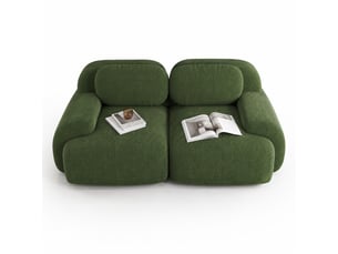 Canapé modulable modenvie 2 places sans cadre en velours côtelé vert 208 x 103 x 70 cm